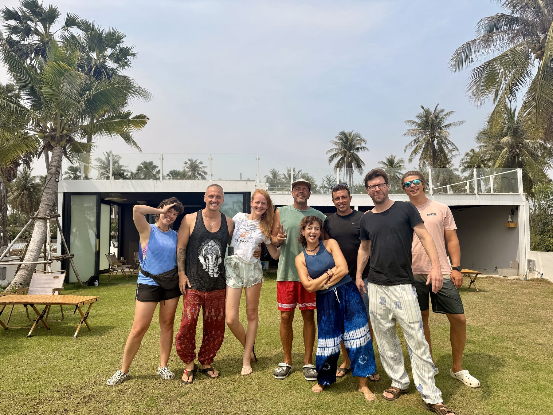 Friends on the lawn at Seaside