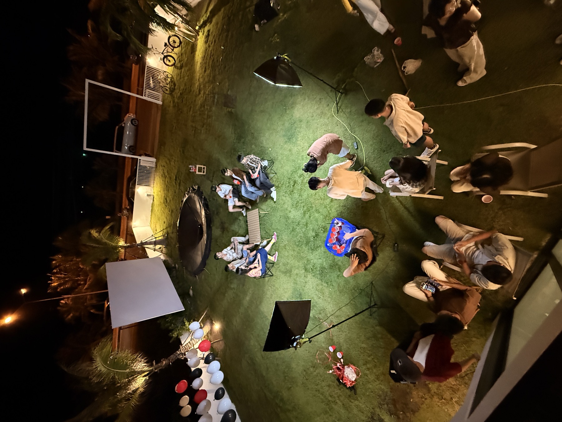 Lawn party overhead view